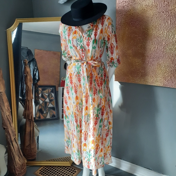 Zara 100% Cotton Midi Dress - Picture 3 of 15